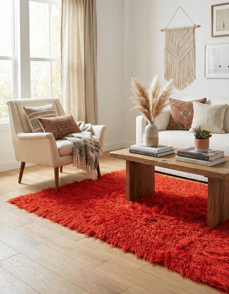 Detail image of 4' 5 x 5' 6  Hand Knotted Moroccan Wool Rug