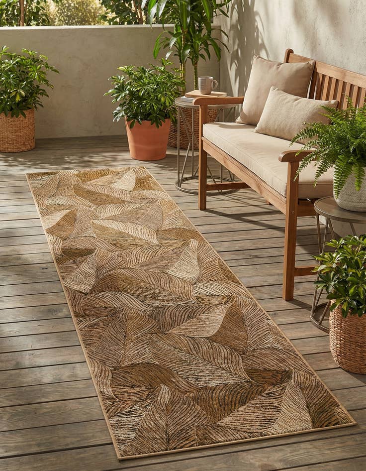 Detail image of 2' 7 x 10' Easy-Clean Botanical Indoor / Outdoor Runner Rug