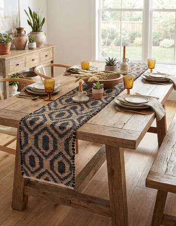 1' 2 x 8' Hand Woven Chindi Jute Table Runner Rug