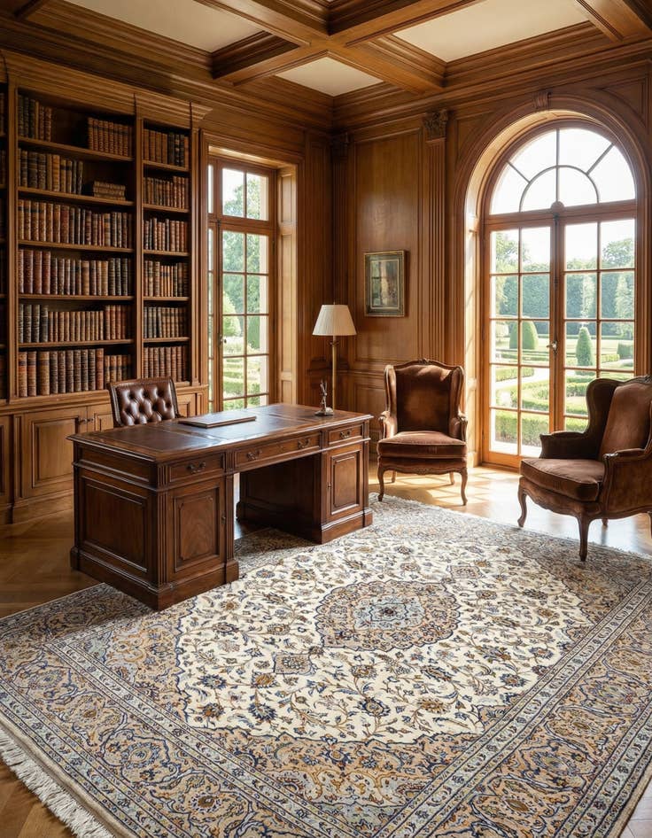 Detail image of 8' 2 x 8' 6 Tabriz Wool Square Rug