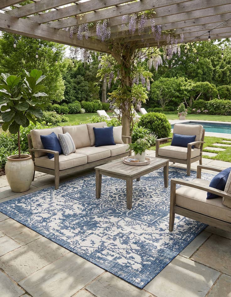 Detail image of 9' x 12' Easy-Clean Jill Zarin Dubai Indoor / Outdoor Rug