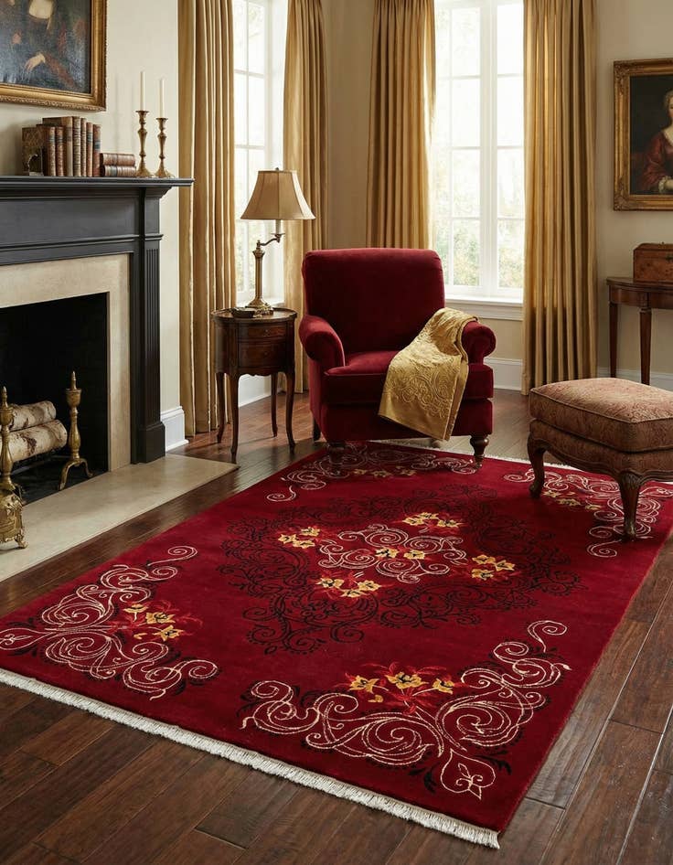 Detail image of 5' 7 x 8' 4  Hand Knotted Darya Wool Rug