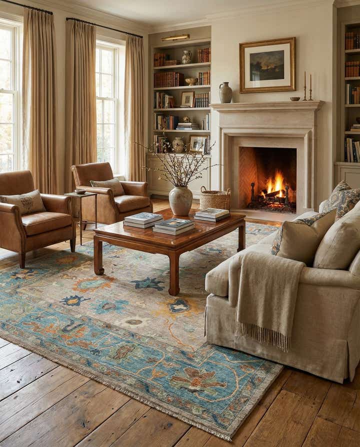 9' x 12' Hand Knotted Oushak Rug