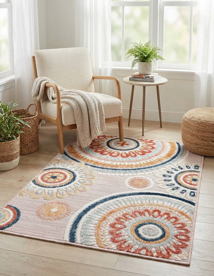 Detail image of 2' 2 x 3'  Washable Botanical Indoor / Outdoor Rug