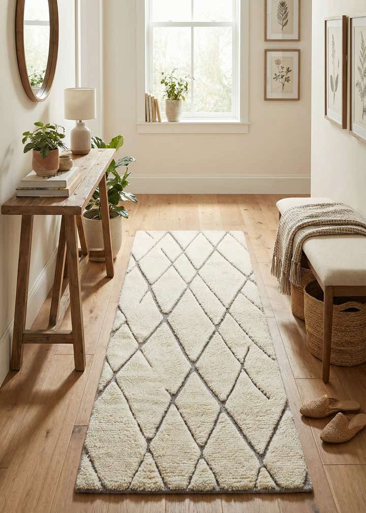 2' x 6' 1 Hand Knotted Atlas Moroccan Wool Runner Rug