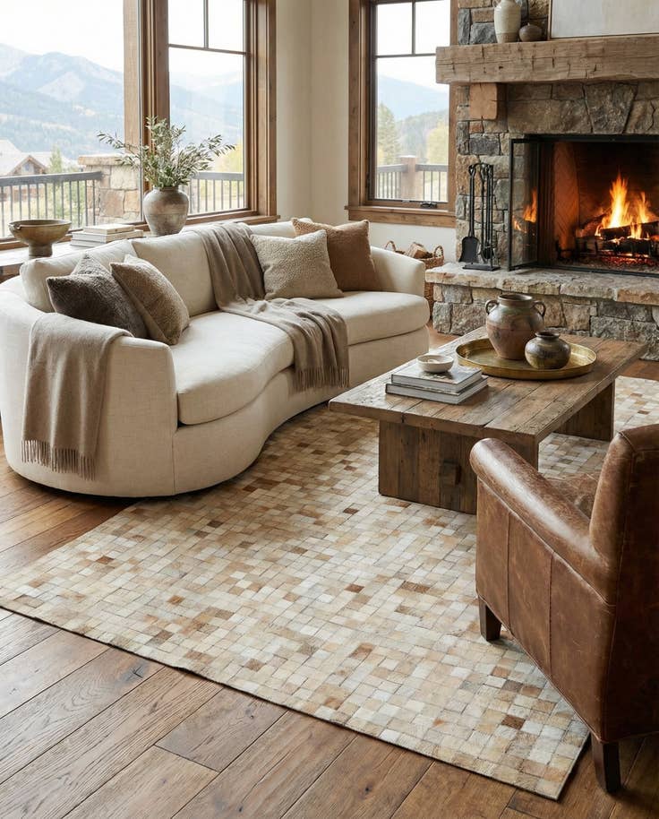 Detail image of 5' 1 x 7' 11 Cowhide - Patchwork Rug