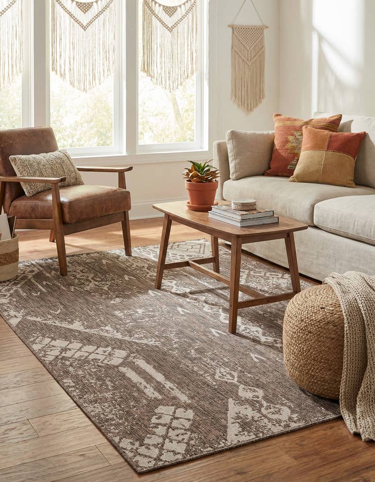 Detail image of 6' x 9' Easy-Clean Bohemian Indoor / Outdoor Rug