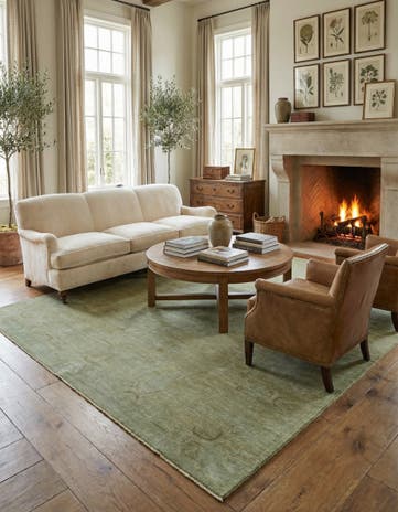 7' 9 x 9' 11 Hand Knotted Peshawar Ziegler Wool Rug