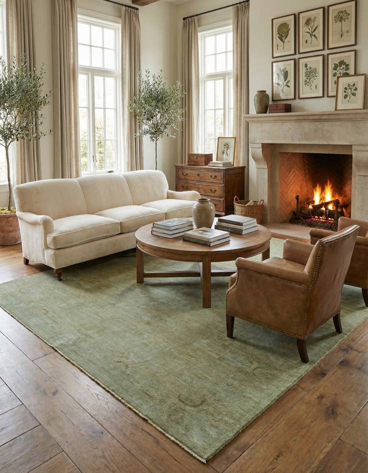 Detail image of 7' 9 x 9' 11  Hand Knotted Peshawar Ziegler Wool Rug