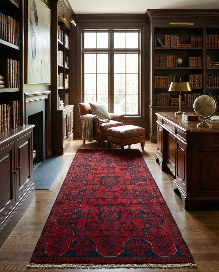 Detail image of 2' 8 x 6' 5 Hand Knotted Khal Mohammadi Wool Runner Rug