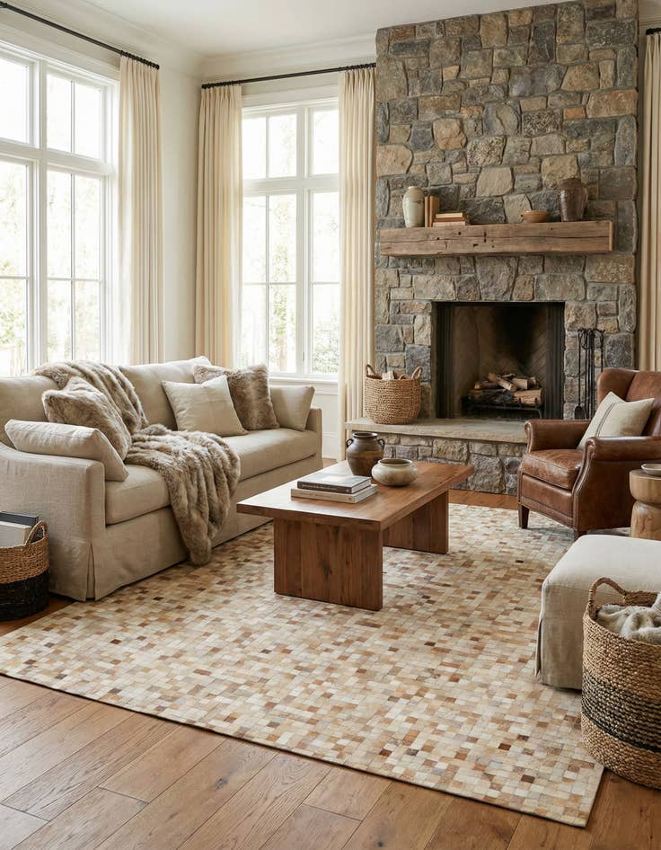 Detail image of  8' x 9' 11 Cowhide - Patchwork Rug