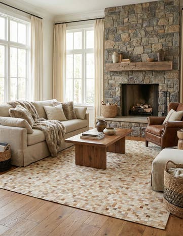 8' x 9' 11 Cowhide - Patchwork Rug