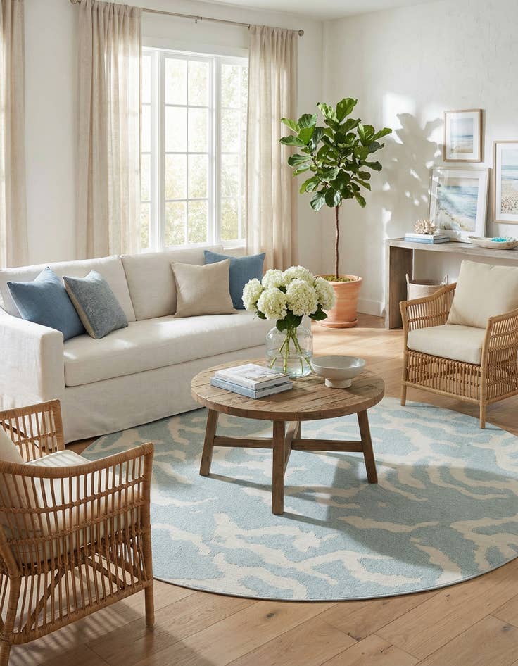Detail image of 10' x 10' Easy-Clean Sabrina Soto Indoor / Outdoor Round Rug
