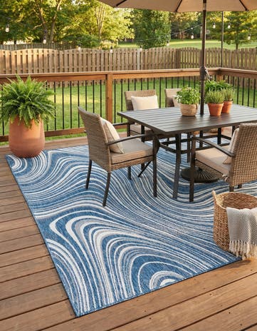 7' 10 x 11' Easy-Clean Modern Indoor / Outdoor Rug