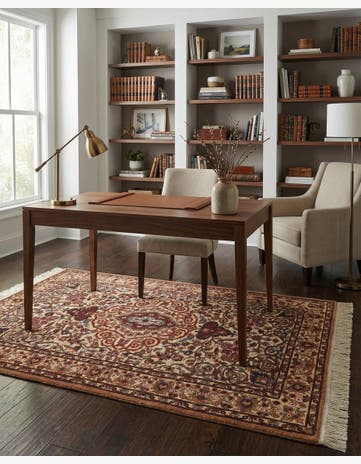 3' 6 x 6' Hand Knotted Jaipur Agra Wool Rug