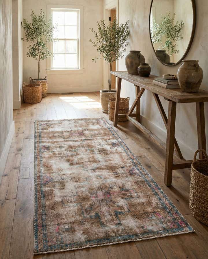 4' x 8' 2 Hand Knotted Ultra Vintage Persian Wool Runner Rug