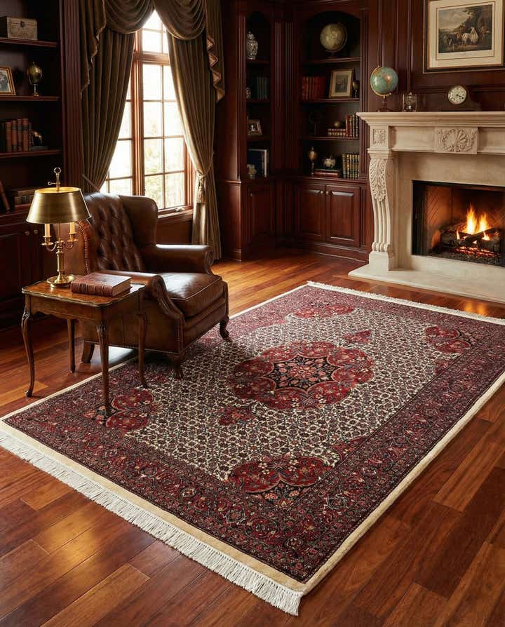 5' 1 x 7' 6 Bidjar With Silk Rug