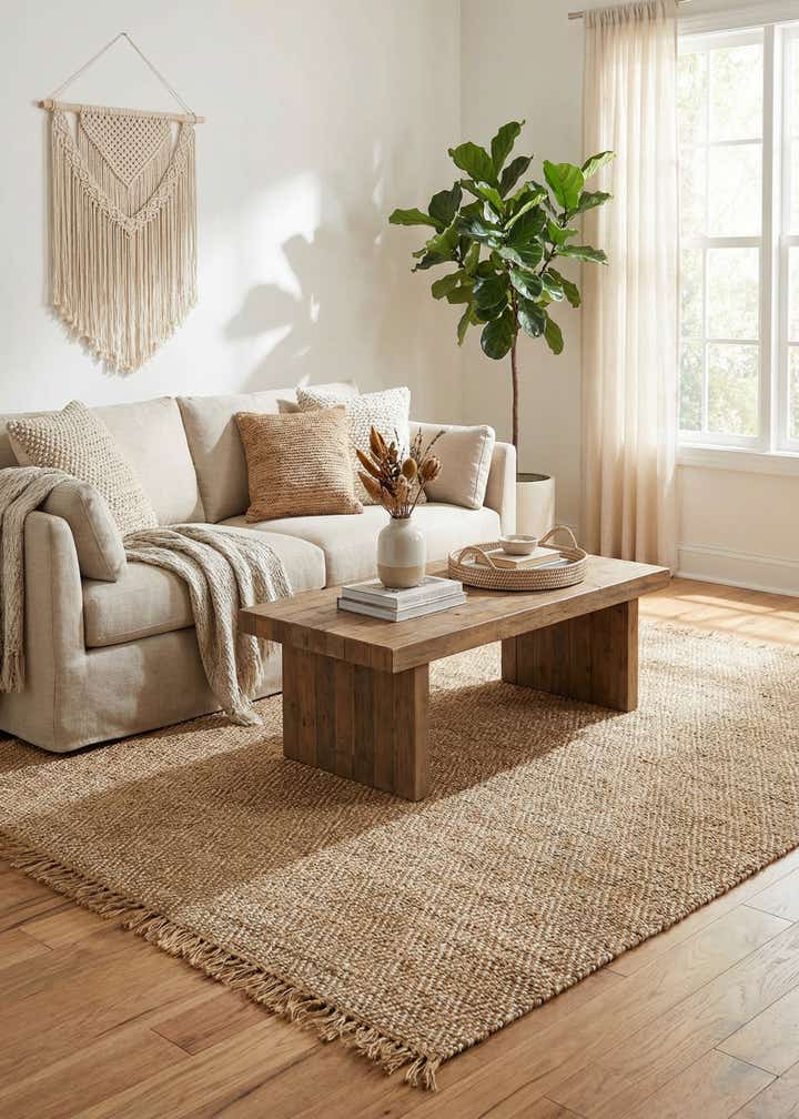 9' x 12' 2 Hand Woven Braided Jute Rug