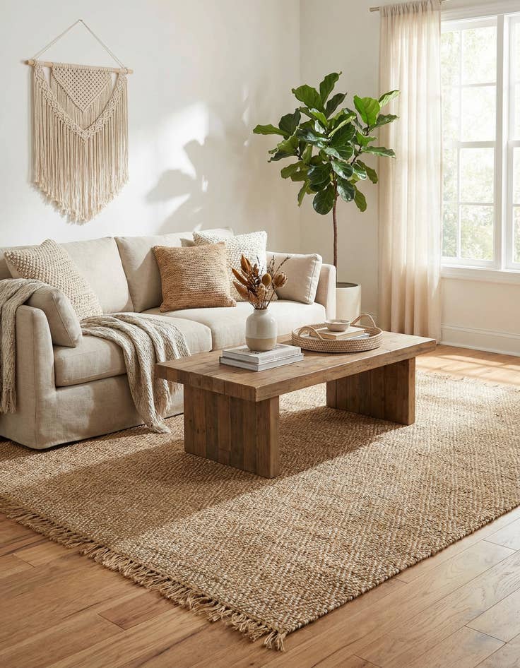 Detail image of 9' x 12' 2  Hand Woven Braided Jute Rug