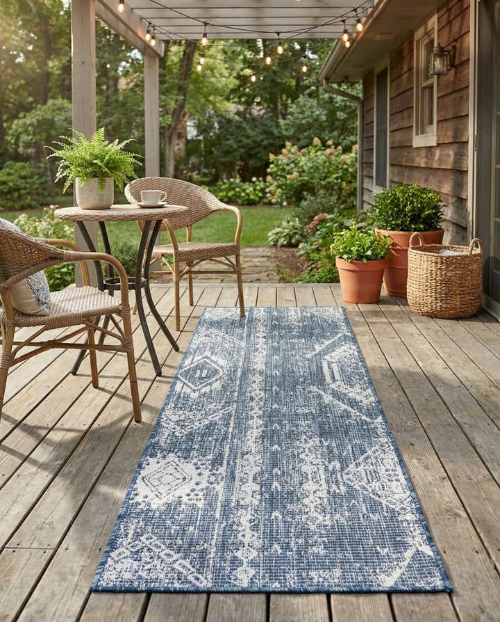 2' x 6' 2 Easy-Clean Bohemian Indoor / Outdoor Runner Rug