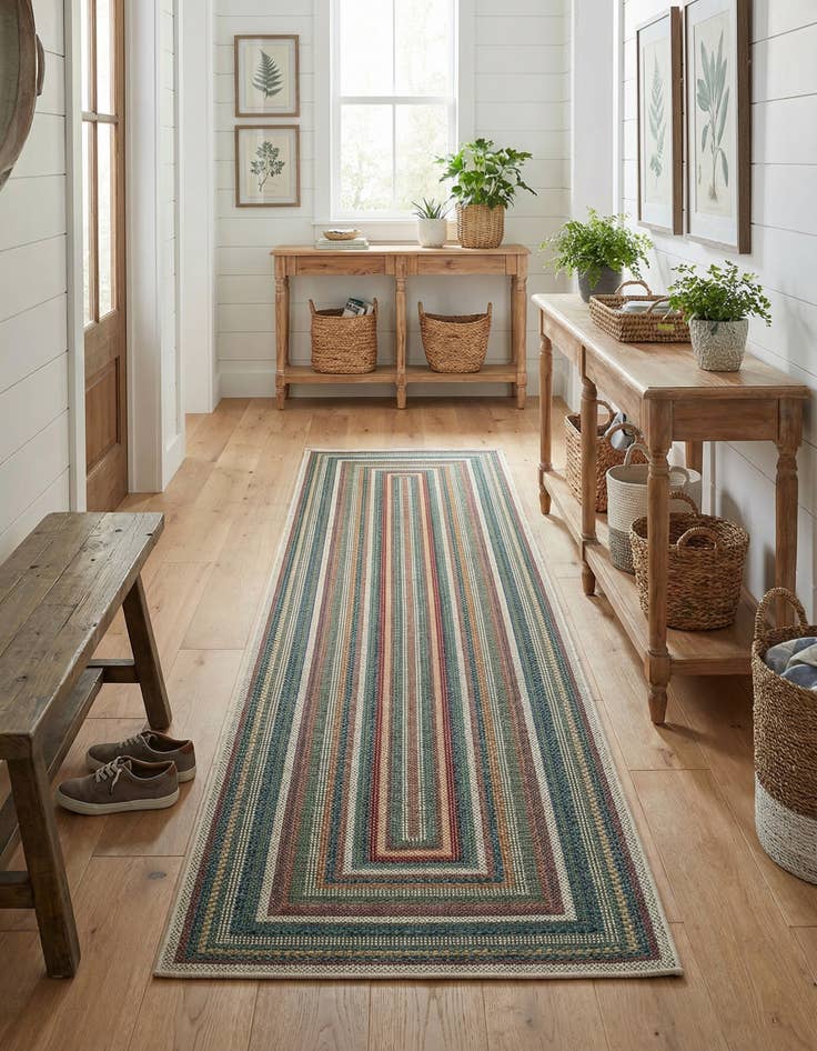 Detail image of  2' 7 x 12'  Washable Baja Indoor / Outdoor Runner Rug