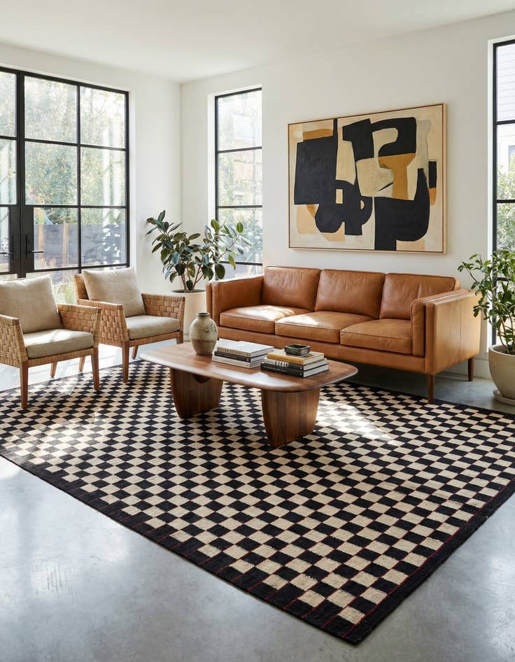 Detail image of 6' 7 x 9' 4  Hand Woven Kilim Modern Wool Rug