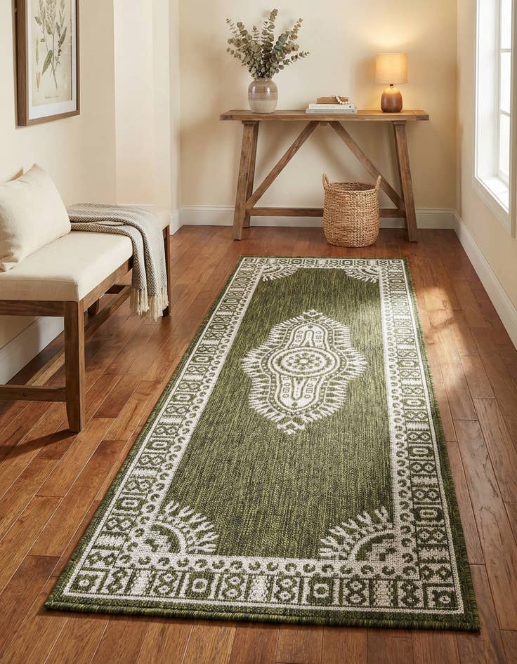 Detail image of  2' x 5' 3  Washable Traditional Indoor / Outdoor Runner Rug