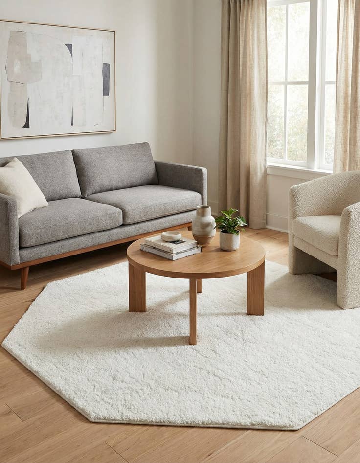 Detail image of 8' x 8' Solid Frieze Octagon Rug