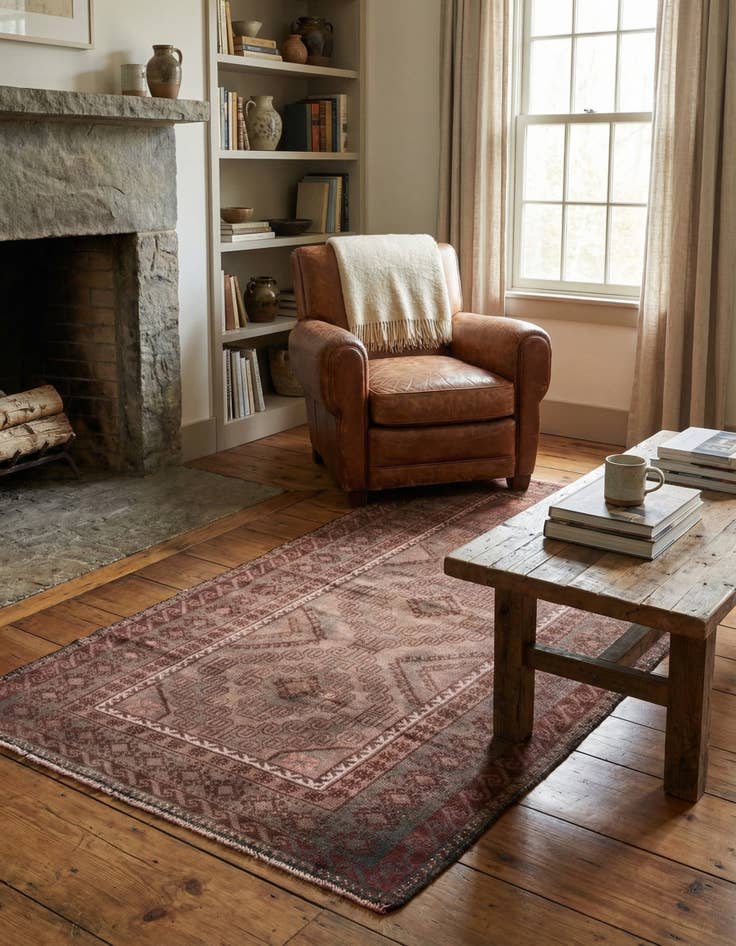 Detail image of  3' 7 x 6' 6  Hand Knotted Ultra Vintage Persian Wool Rug