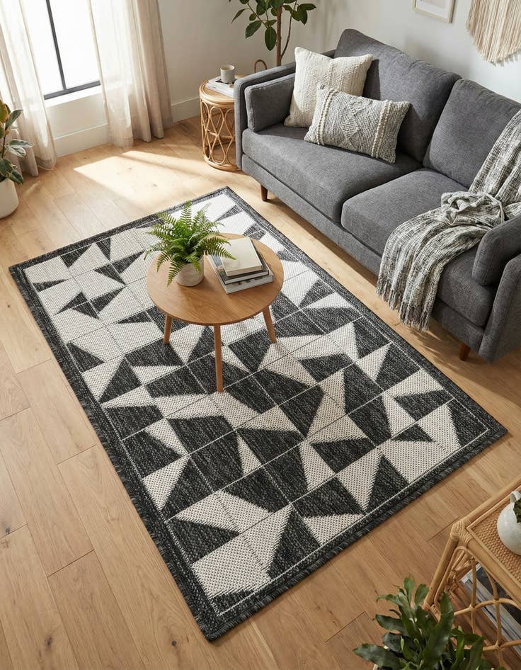 Detail image of 2' x 3'  Washable Modern Indoor / Outdoor Rug