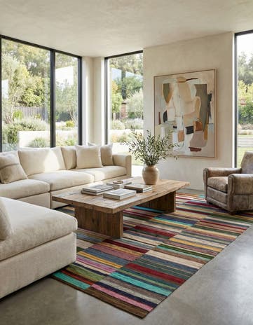 8' 1 x 11' 2 Hand Woven Kilim Modern Wool Rug