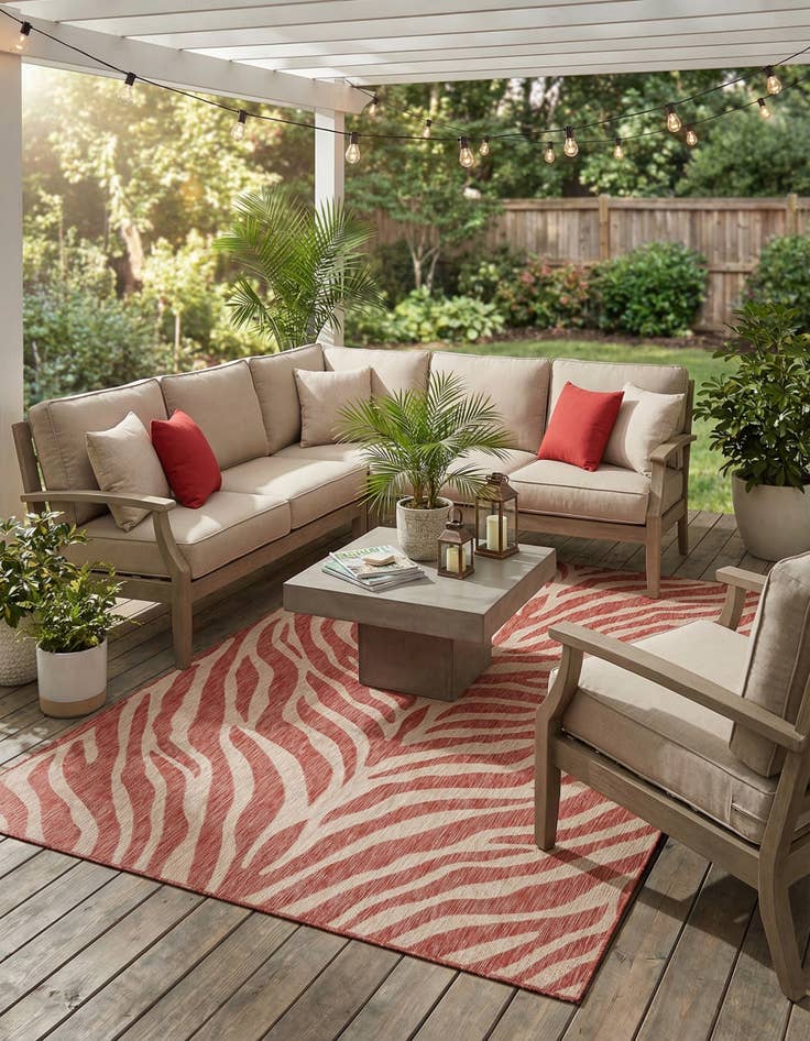 Detail image of  7' 10 x 11'  Washable Safari Indoor / Outdoor Rug