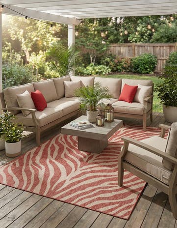 7' 10 x 11' Easy-Clean Safari Indoor / Outdoor Rug
