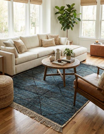 6' 5 x 9' 4 Hand Knotted Moroccan Wool Rug