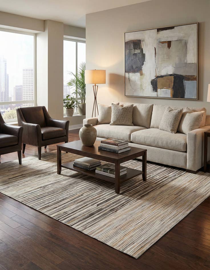 Detail image of  5' 1 x 7' 11 Cowhide - Patchwork Rug