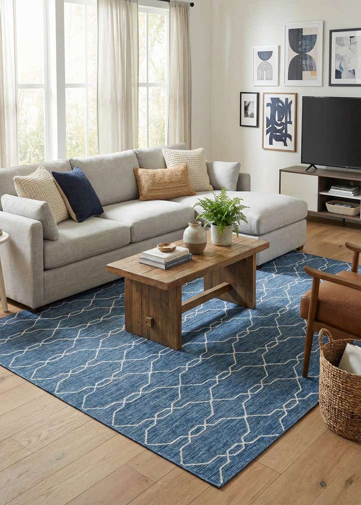 9' x 12' Easy-Clean Trellis Indoor / Outdoor Rug
