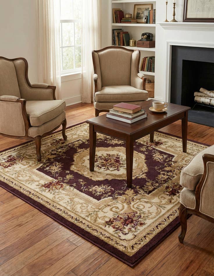 Detail image of 4' x 4' Classic Aubusson Square Rug