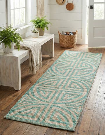 2' 2 x 6' 1 Hand Woven Chenille Jute Runner Rug