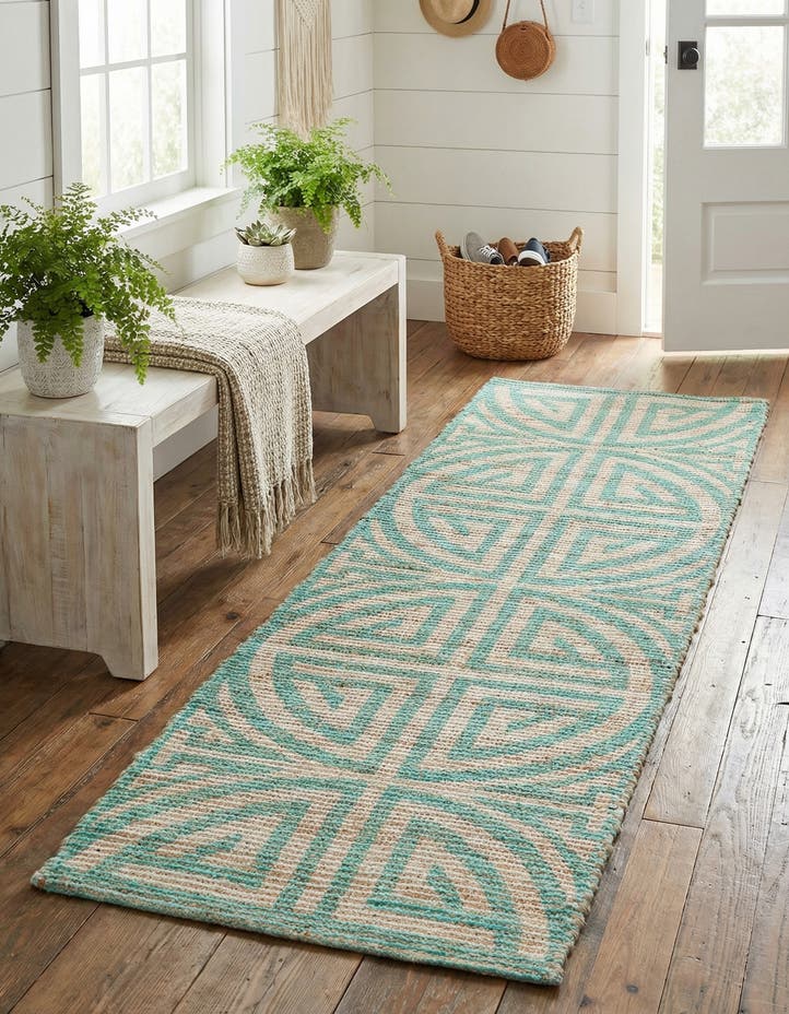 2' 2 x 6' 1 Hand Woven Chenille Jute Runner Rug