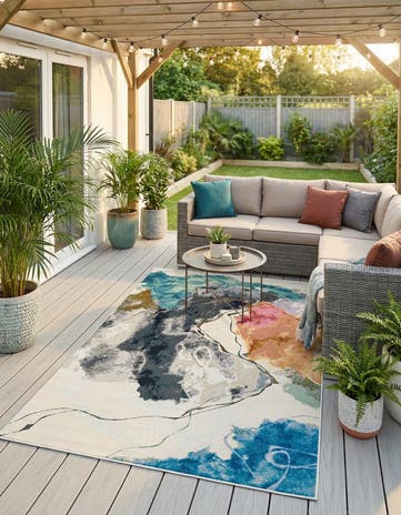 5' 3 x 8' Easy-Clean Modern Indoor / Outdoor Rug