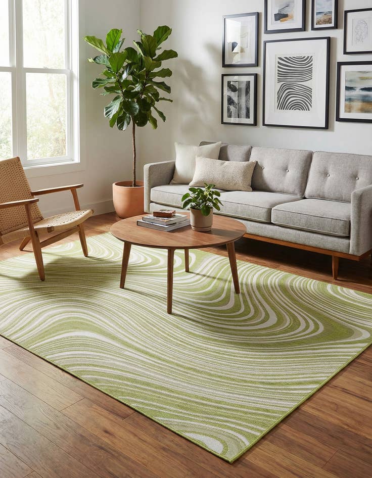 Detail image of  7' x 10'  Washable Modern Indoor / Outdoor Rug