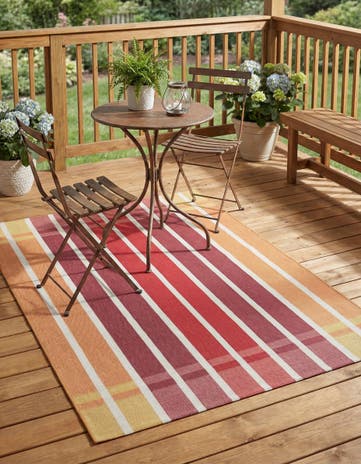 4' x 6' Easy-Clean Ribbon Indoor / Outdoor Rug