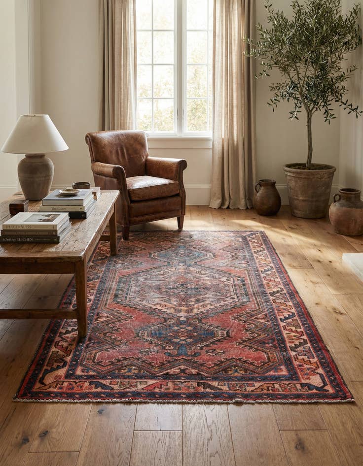 Detail image of 4' 4 x 6' 5  Hand Knotted Ultra Vintage Persian Wool Rug