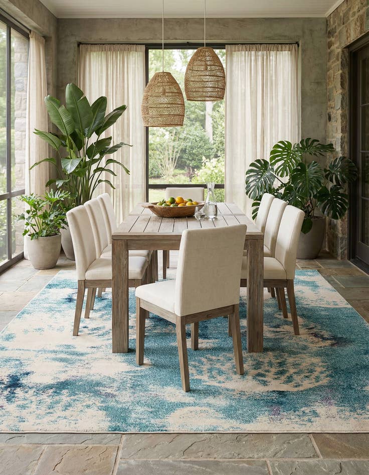 Detail image of 10' x 10'  Washable Capri Square Rug