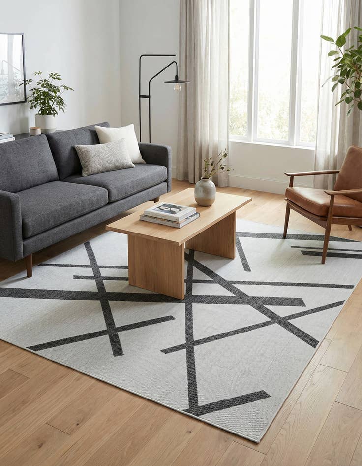 Detail image of  7' 10 x 10'  Washable Modern Indoor / Outdoor Rug