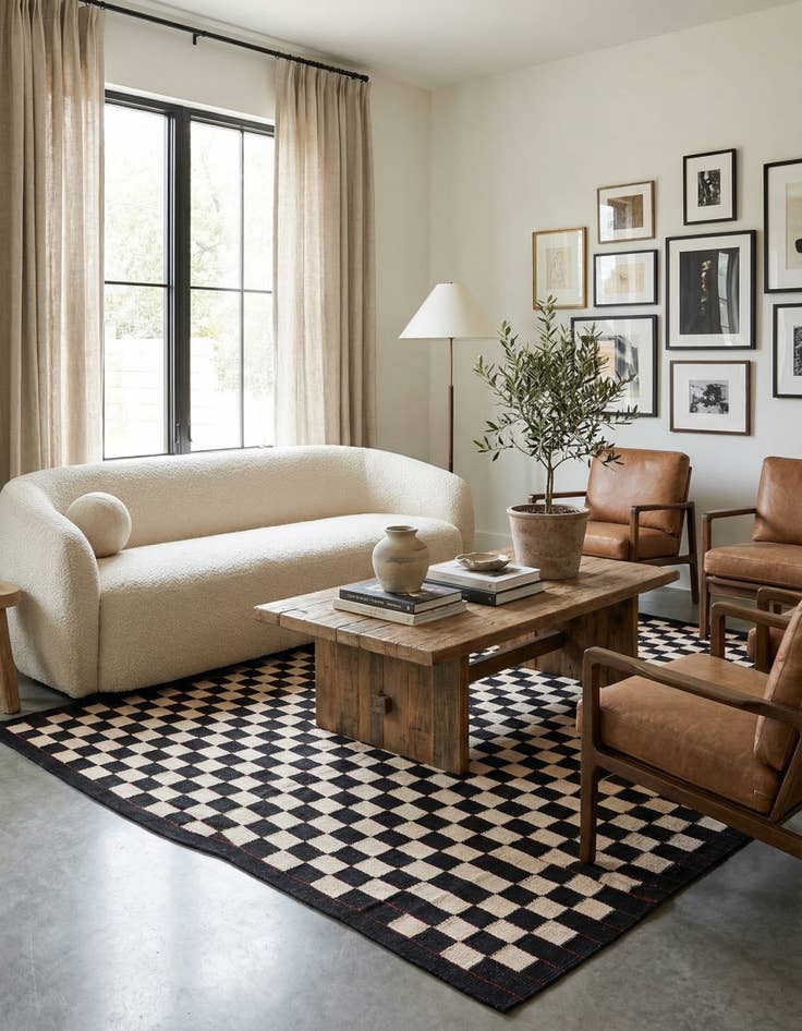 Detail image of 5' 8 x 7' 8  Hand Woven Kilim Modern Wool Rug