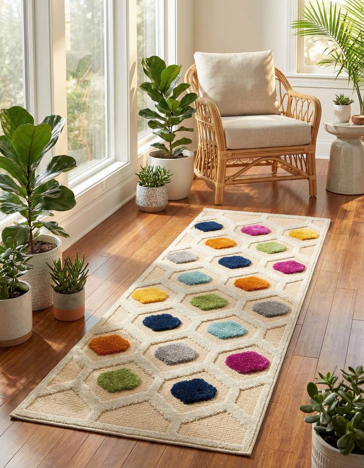 Detail image of 2' x 6' Easy-Clean Aruba Indoor / Outdoor Runner Rug