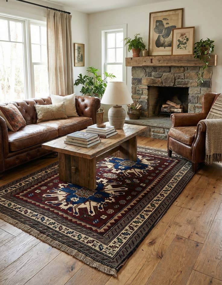 Detail image of 5' 3 x 7' 5  Hand Knotted Kars Wool Rug