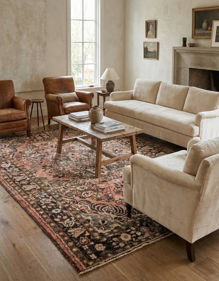 Detail image of  5' 5 x 9' 2  Hand Knotted Ultra Vintage Persian Wool Rug