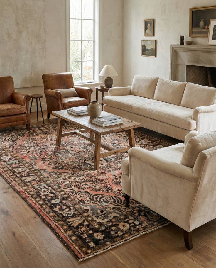 Detail image of 5' 5 x 9' 2 Hand Knotted Ultra Vintage Persian Wool Rug